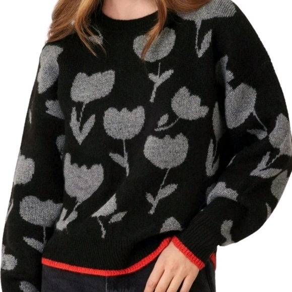 Scotch & Soda Size Small Black Crewneck Pullover Sweater MSRP $98 - Picture 2 of 3